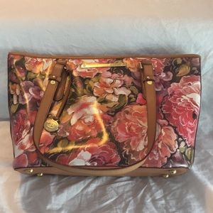 Brahmin Medium Asher in floral Pink Hemingway EUC